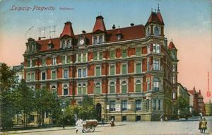 Leipzig-Plagwitz: Rathaus, Ansichtskarte um 1916