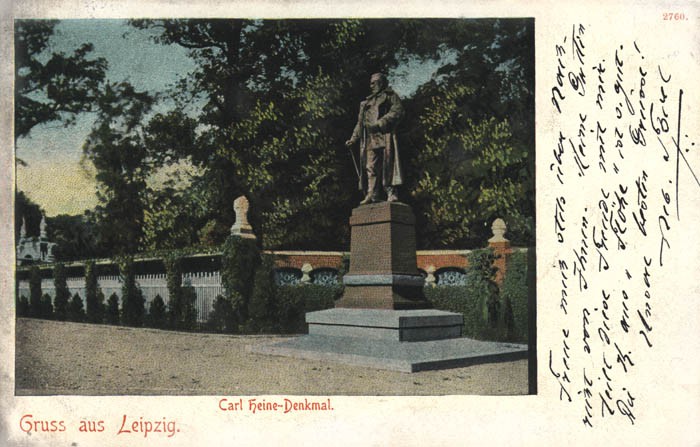 Carl Heine Denkmal, Ansichtskarte um 1901