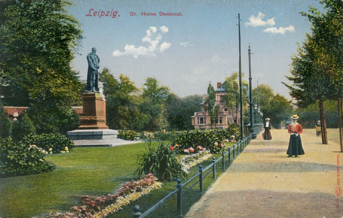 Dr. Heine Denkmal, Ansichtskarte um 1910