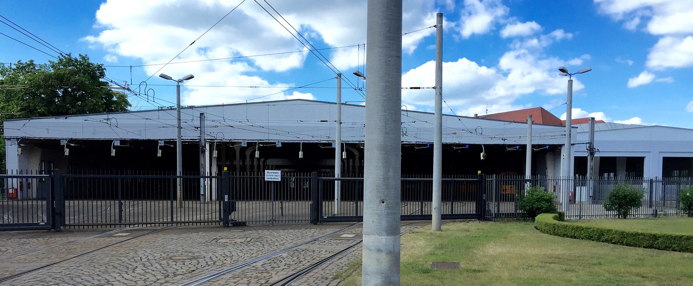 Straßenbahnhof Angerbrücke, Foto: Francis Harvey, 2015 Straßenbahnhof Angerbrücke