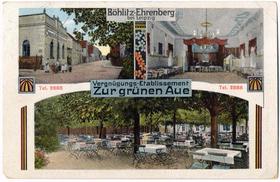 Vergnügungs-Etablissement „Zur grünen Aue“, Ansichtskarte um 1913 | *weitere Bilder verfügbar*, IfL: PKL-Boehl012 Vergnügungs-Etablissement „Zur grünen Aue“, Ansichtskarte um 1913 | *weitere Bilder verfügbar*