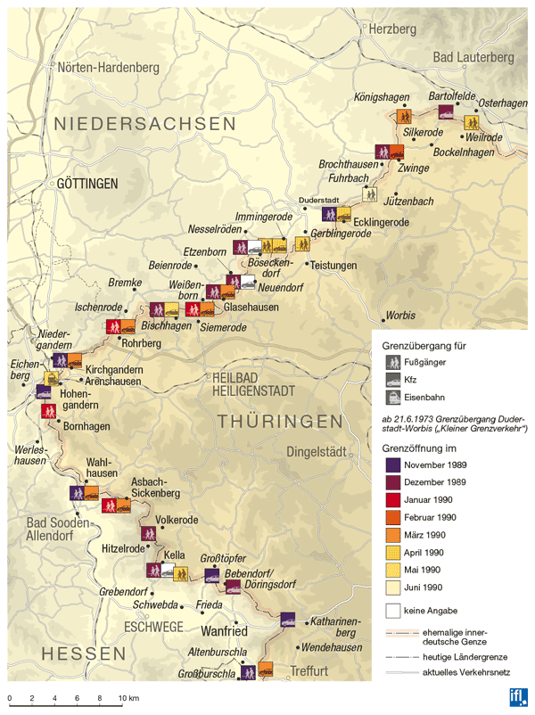 Grenzübergänge im ehemals geteilten Eichsfeld - http://landschaften-in