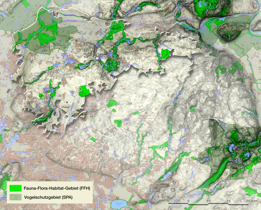 Abb. 29: Natura 2000 – SPA- und FFH-Gebiete (Quelle: Landesumweltamt Brandenburg 2009, 2012)