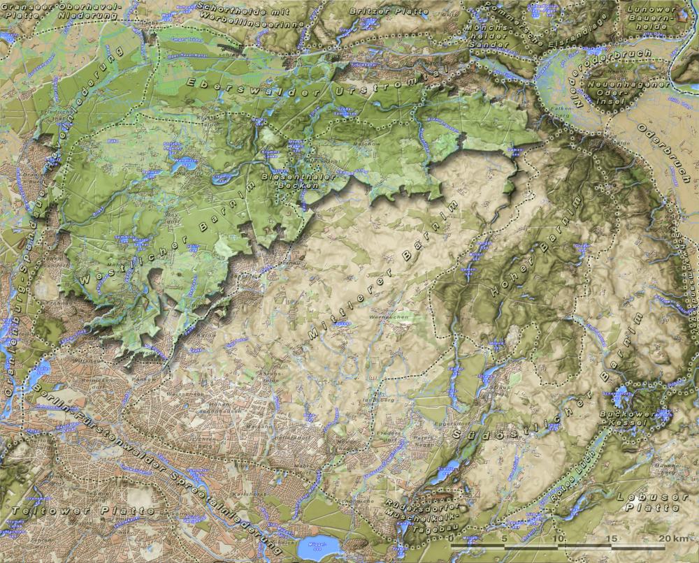 Abb. 11: Naturräumliche Gliederung (Untereinheiten) nach Lutze (Quelle: G. Lutze 2012 – ZALF Müncheberg)