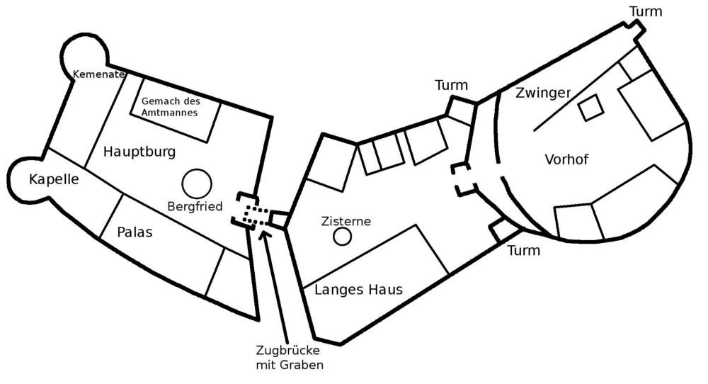 Abb. 14: Grundriss der Burg Niesten von 1525.