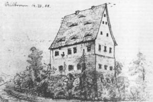 Abb. 21: Schloss Veilbronn nach einer Zeichnung von Ernst von Aufseß