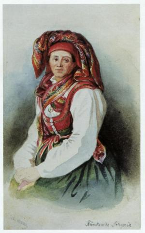 Abb. 9: Ältere Frau aus dem Ailsbachtal vor 1885