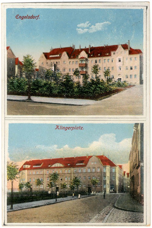 Engelsdorf: Klingerplatz, Ansichtskarte um 1920