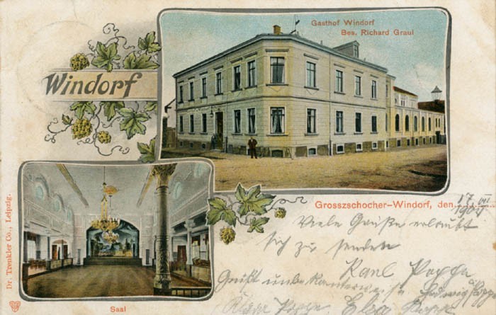 Gasthof Windorf, Ansichtskarte um 1904