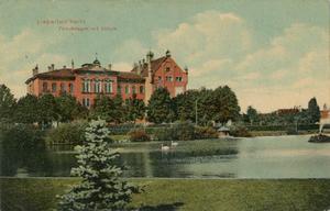 Liebertwolkwitz: Park-Anlagen mit Schule, Ansichtskarte um 1911