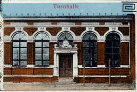 Paunsdorf: Turnhalle, Ansichtskarte um 1910