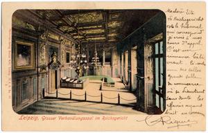 Verhandlungssaal im Reichsgericht, Ansichtskarte um 1902
