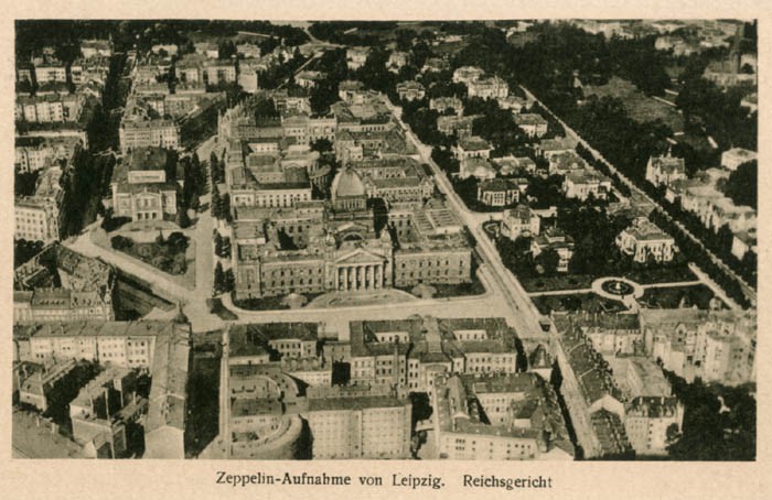 Zeppelin-Aufnahme vom Musikviertel, Ansichtskarte um 1913