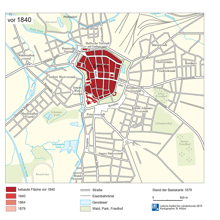 Stadtentwicklung (Vorstädte) im zweiten Drittel des 19. Jahrhunderts