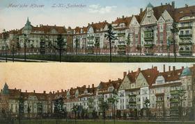 Jüngste und stattlichste Anlage in Kleinzschocher, im Volksmund „Meyersdorf“ genannt, Ansichtskarte um 1918