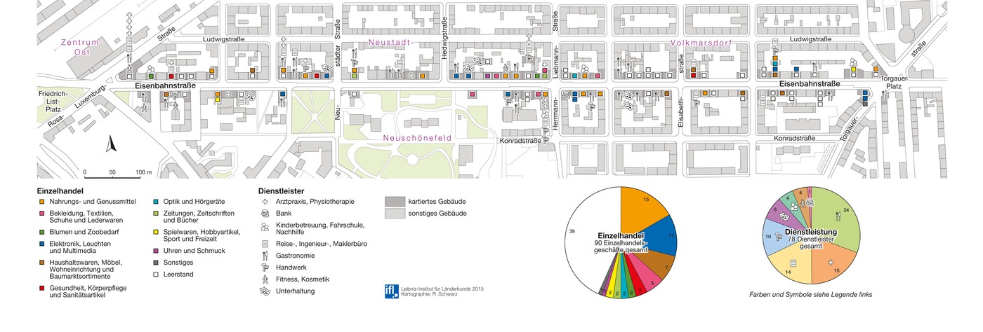 Abbildung 3: Einzelhandels- und Dienstleistungsstruktur in der Eisenbahnstraße 2014