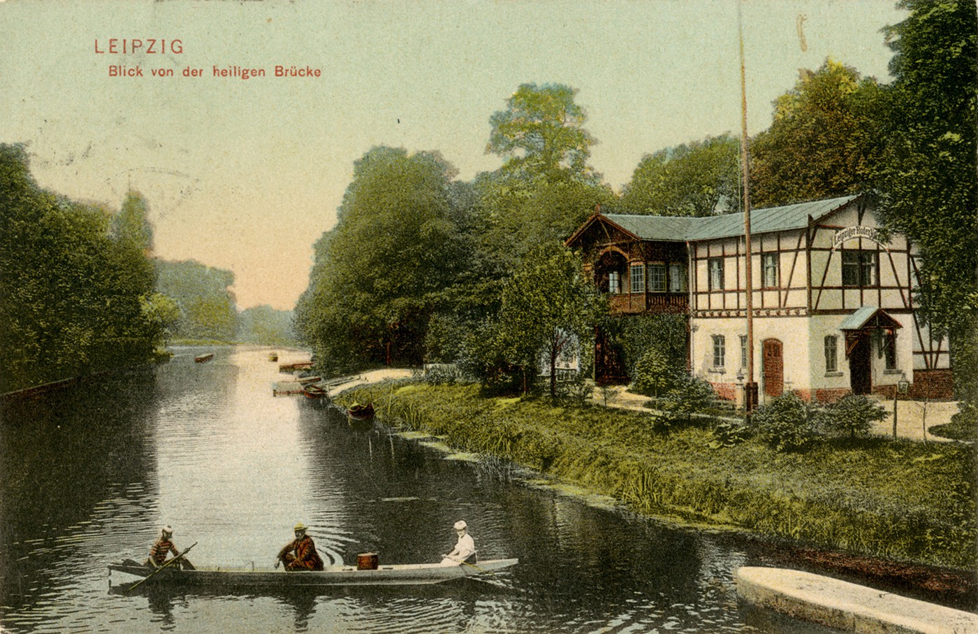 Blick von der heiligen Brücke. Ansichtskarte von ca. 1905