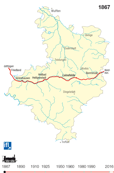 Auf- und Abbau des Eisenbahnnetzes im Eichsfeld 1867-2016
