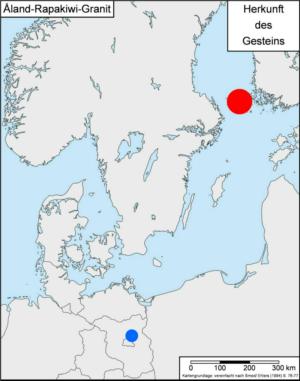 Abb. 6: Herkunftsgebiet des Åland-Rapakiwi-Granits