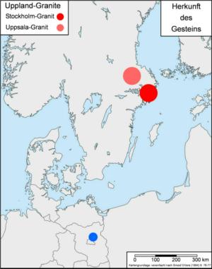 Abb. 21: Herkunftsgebiete des Stockholm-Granits und des Uppsala-Granits.