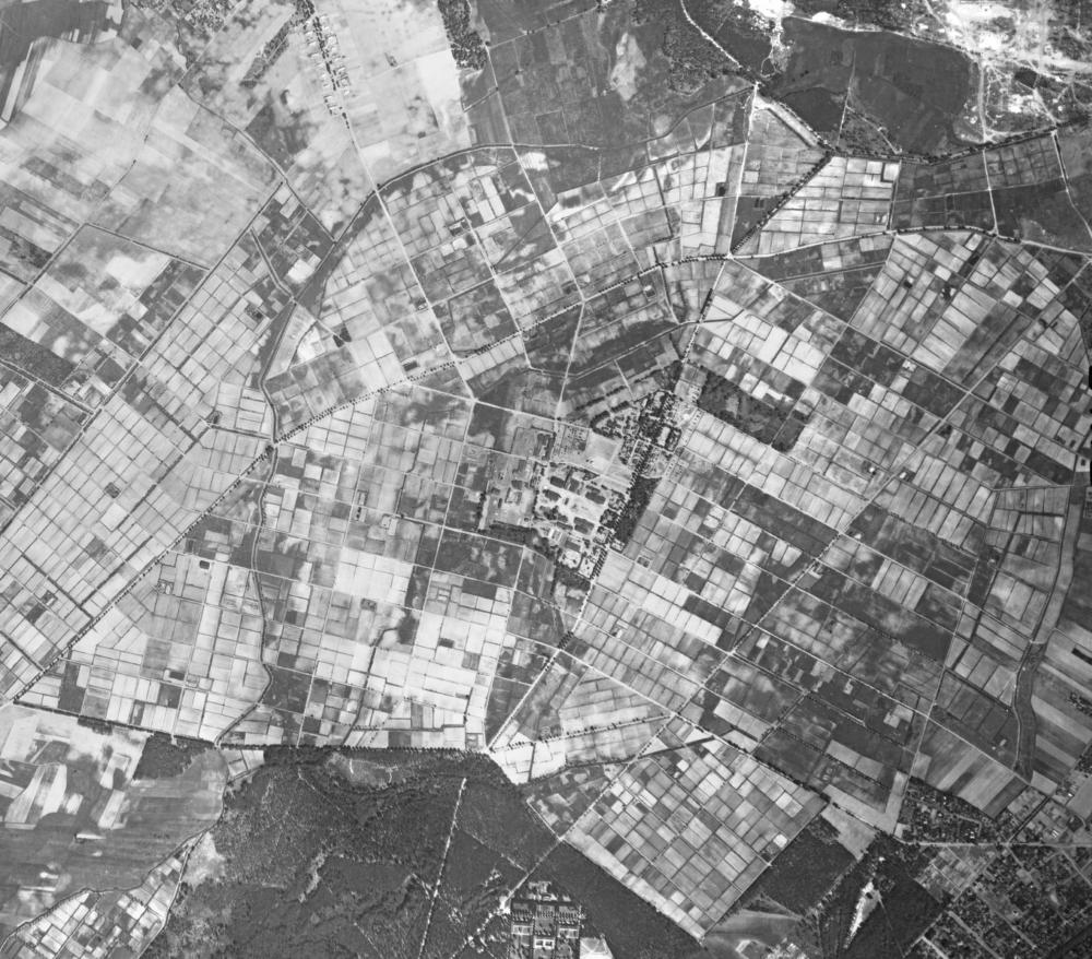 Abb. 11: Luftbildausschnitt der Rieselfelder um Hobrechtsfelde, 1953