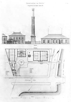 Abb. 4: Aufbau des Pumpwerkes Schöneberg, Radialsystem III, Die Canalisation von Berlin