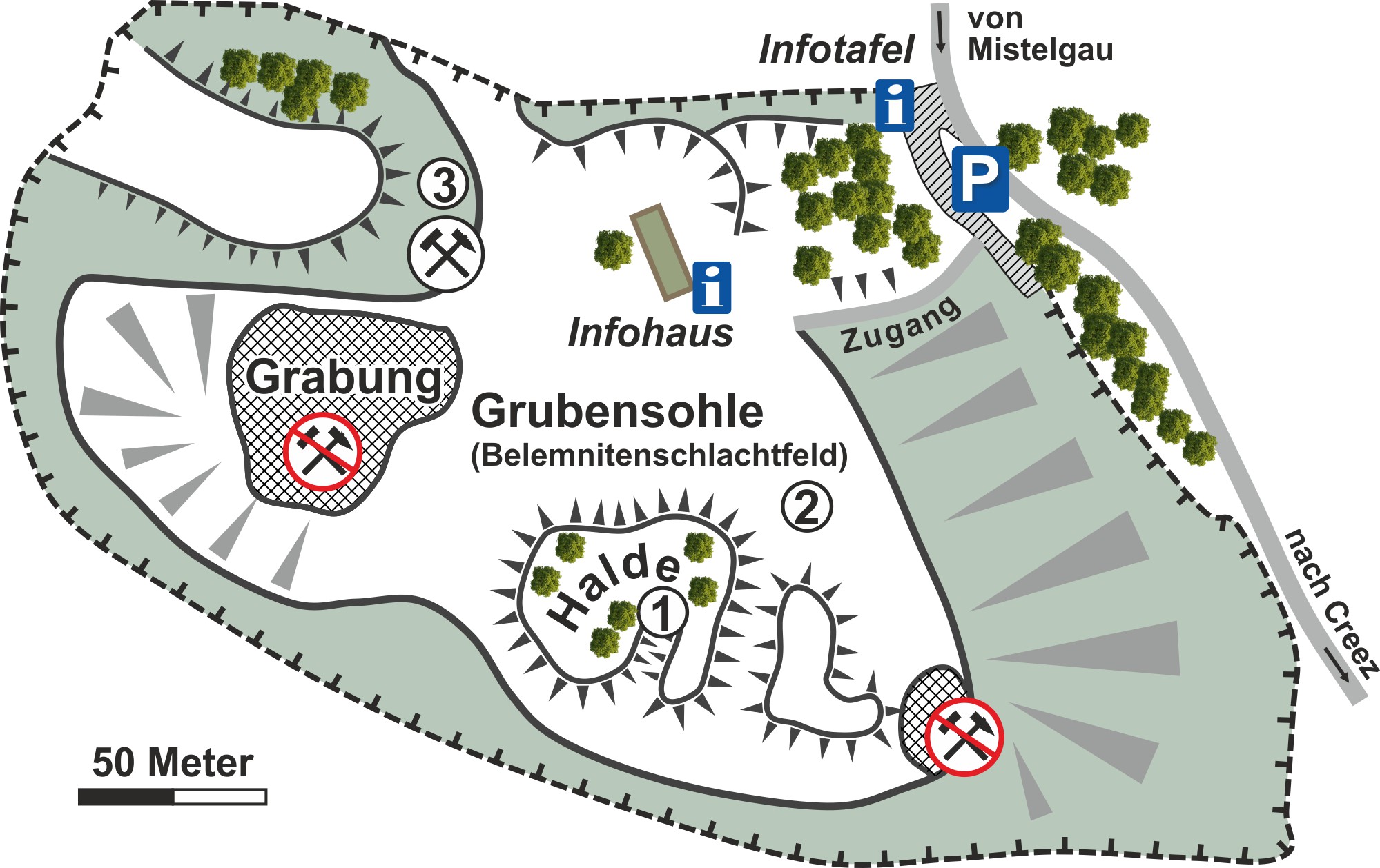 Abb. 6: Tongrube von Mistelgau: Heute ein Ort der Information über Fossilien