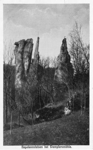 Abb. 4b: Napoleonsfelsen bei der Stempfersmühle (1912)