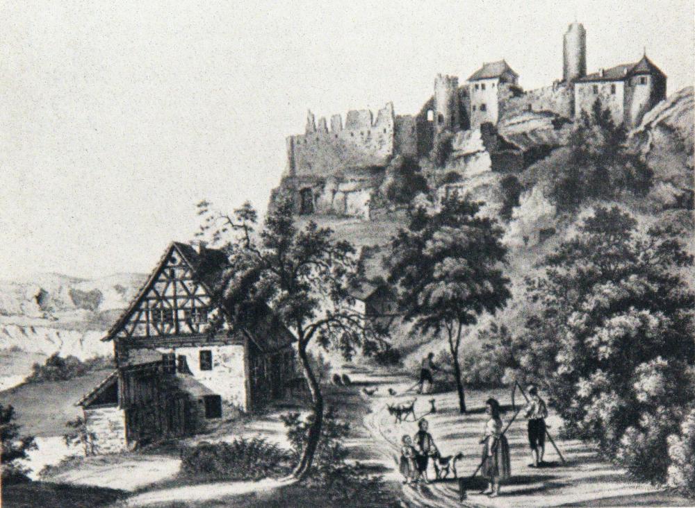 Rabenstein: Radierung von Felix Grünewald (1829)
