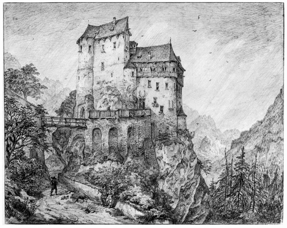 Burggaillenreuth an der Wiesent: Zeichnung von Domenico Quaglio (1815)