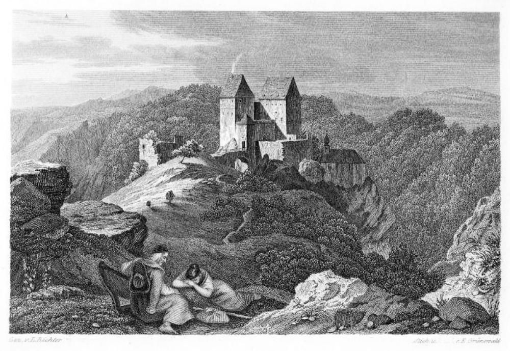 Ludwig Richter: Rabeneck, Stahlstich von Ernst Grünewald (1840)