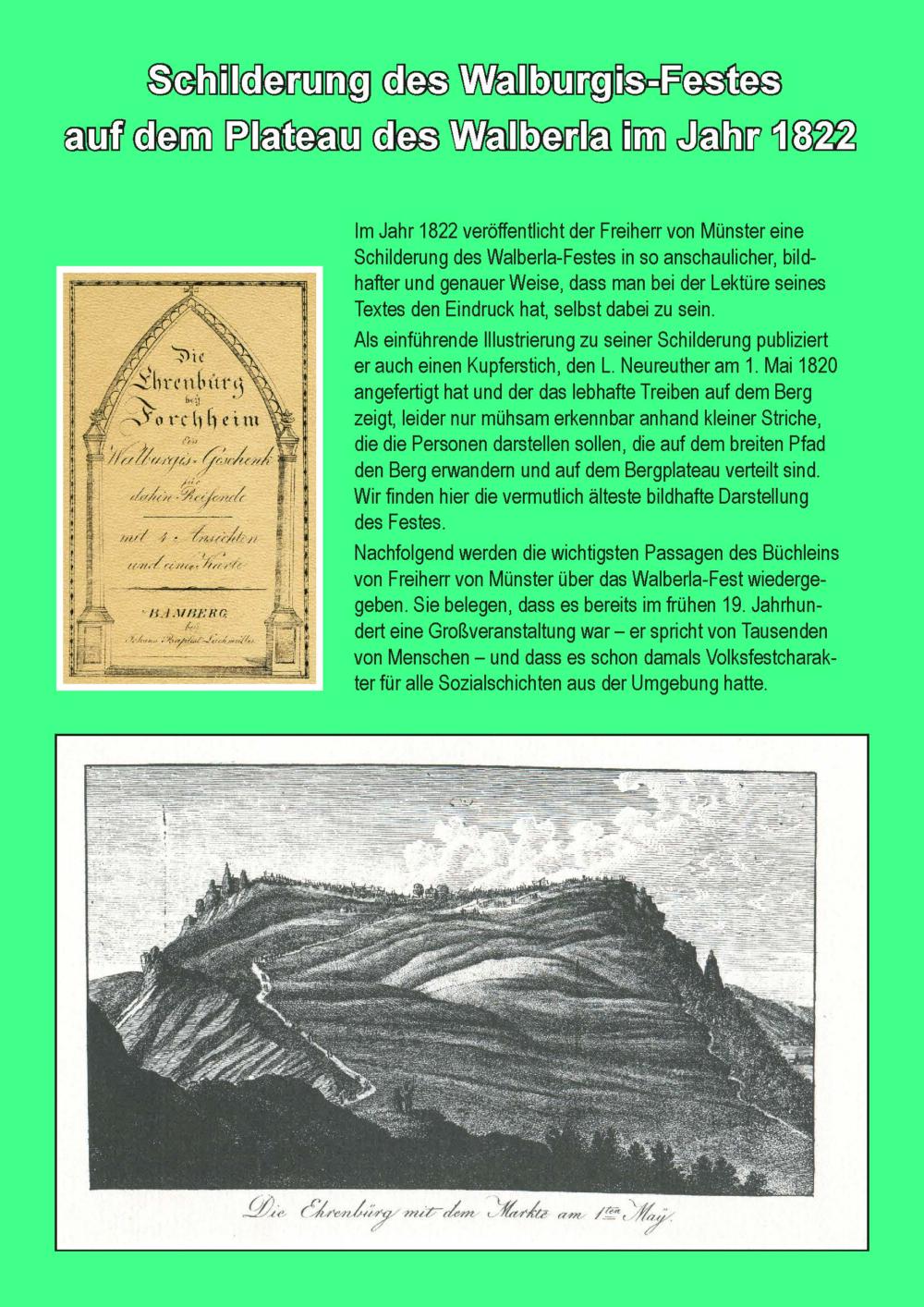 Abb. 45: Franz Karl Freiherr von Münster, Bericht über das Walberlafest, 1822, durch klicken auf das erste Bild gelangen Sie zu weiteren Bildern.