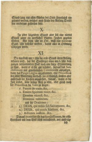 Abb. 14c: Archival von 1759 über die Art und Weise, wie die „10stündige Anbetung“ im Bistum Bamberg zu praktizieren ist, Seite 3
