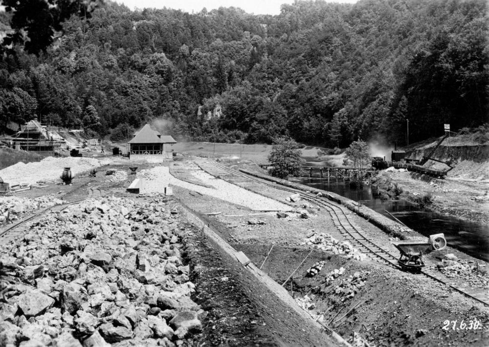 Abb. 7b: Das Gebiet um den Bahnhof Behringersmühle kurz vor der Fertigstellung im Jahr 1930