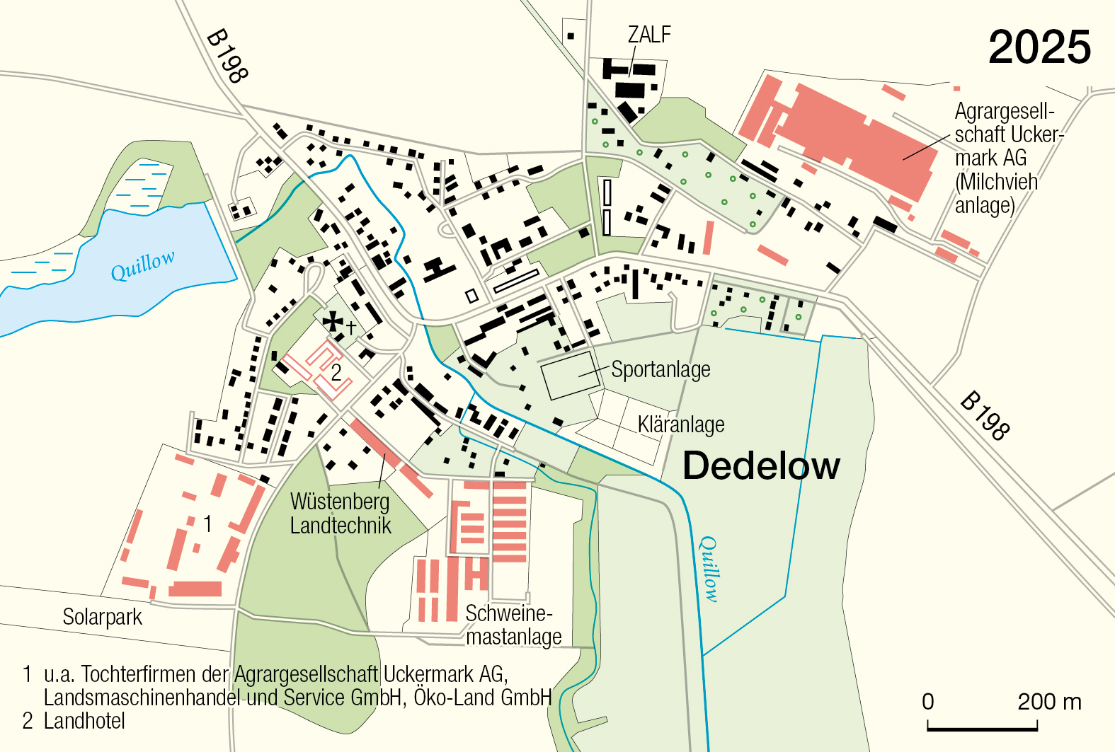 Bauliche Entwicklung des Dorfes Dedelow 2025