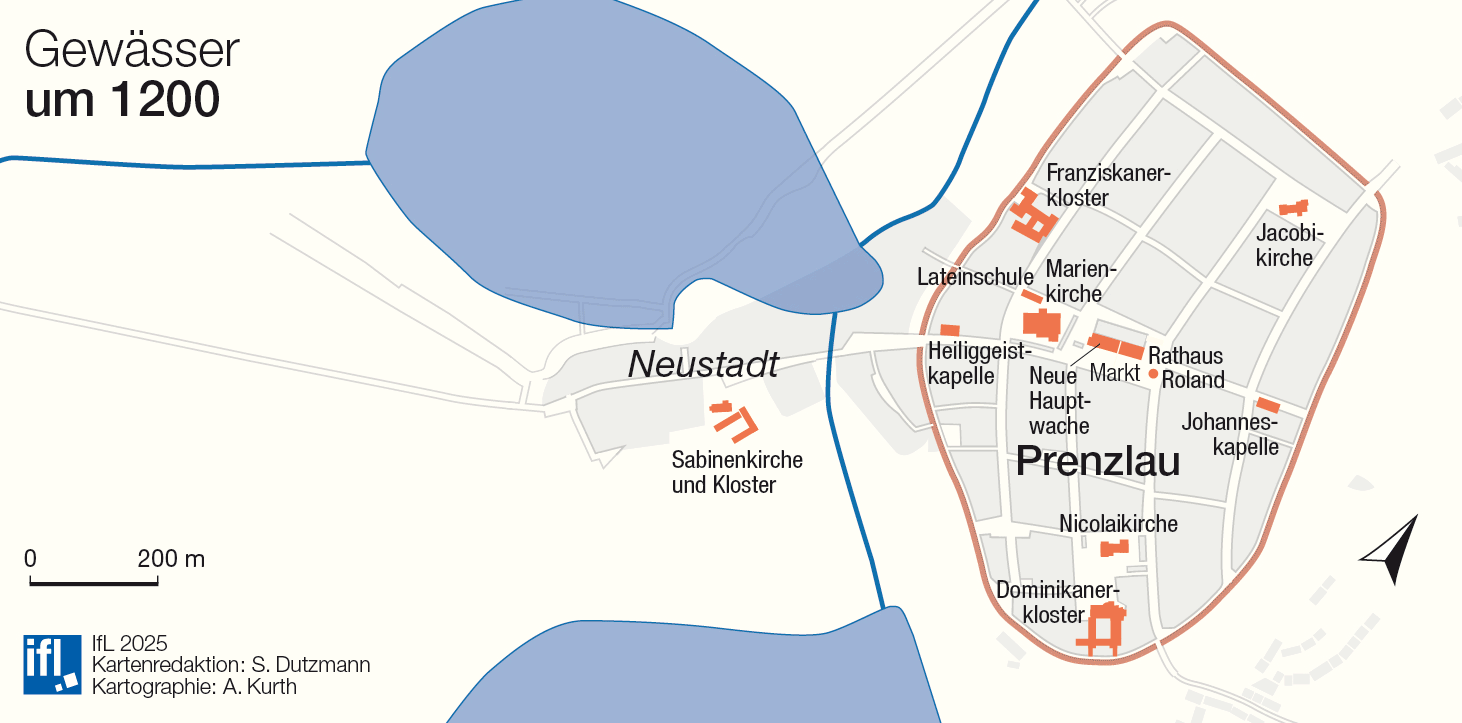 Abb. 1: Das Uckertal bei Prenzlau mit den Wasserständen vor und nach dem Mühlenstau. (zur Ansicht der Einzelbilder bitte anklicken)