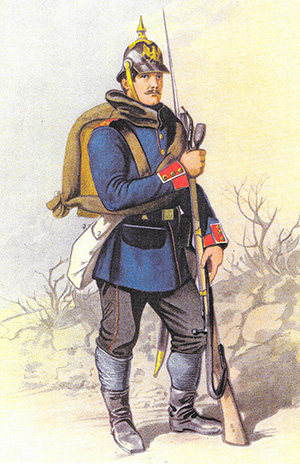 Abb. 1: Musketier des Infanterieregiments Nr. 64, 1866.