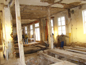 Abb. 119: Die aufwändigen Sanierungsarbeiten im Gutshaus Ludwigsburg 