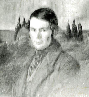 Abb. 27: Albert (1822–1893) und Julie Keibel, geb. Lindenberg-Damme (1834-1904), gemalt als Verlobte. Die Originale dieser Ölbilder hingen in Ludwigsburg und sind 1945 verloren gegangen.