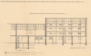 Abb. 67: Speicher/ Pferdestall/ Remise mit Kuhstall auf dem Gutshof Ludwigsburg 1914 
