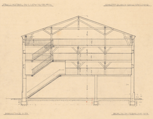 Abb. 69: Speicher/ Pferdestall/ Remise mit Kuhstall auf dem Gutshof Ludwigsburg 1914 