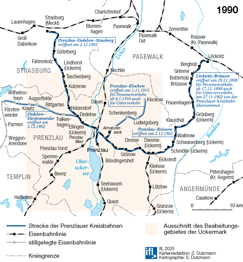 Abb. 5: Übersichtskarte zu den Prenzlauer Kleinbahnen