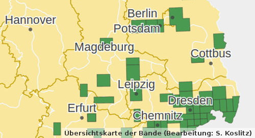 Abbildung: Kartenausschnitt der Bundesrepublik zur Darstellung der Abdeckung von LiD-Beiträgen
